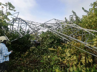 A photo of the fallen communication mast