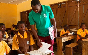 File photo: A teacher with pupils