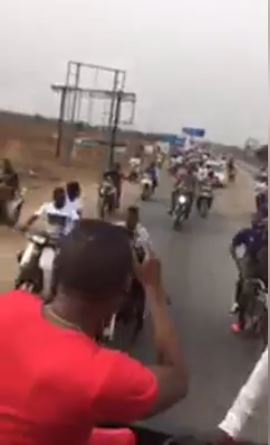 Motorcade welcoming Fancy Gadam at Tamale in the Northern Region