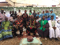 Nii Amarh Owaamo with the elders during his inauguration