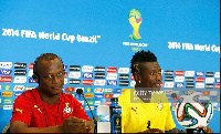 Ghana coach Kwesi Appiah with captain Asamoah Gyan