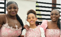 Actress Tracey Boakye with her younger sister and mother