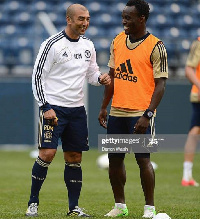 Former Chelsea Coach Roberto Di Matteo and midfielder Micheal Essien and