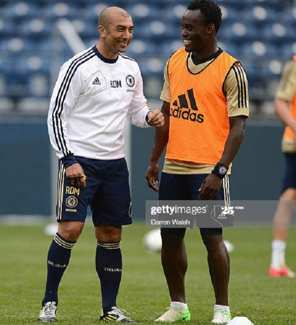 Former Chelsea Coach Roberto Di Matteo and midfielder Micheal Essien and