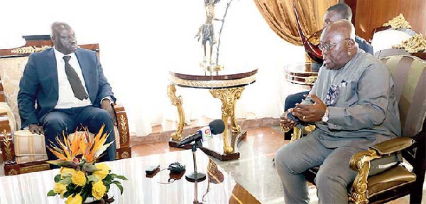 President Akufo-Addo with Aristides Gomes, Prime Minister of Guinea Bissau at the Jubilee House