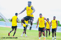 Dreams FC player Philemon Baffour training with Black Stars