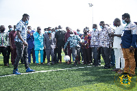 A photo of President Akufo-Addo on the pitch