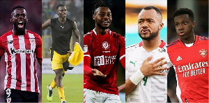 L-R Inaki Williams, Felix Afena Gyan, Antoine Semenyo, Jordan Ayew, Eddie Nketiah