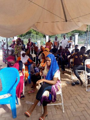 Some residents queue to register for the voter's ID