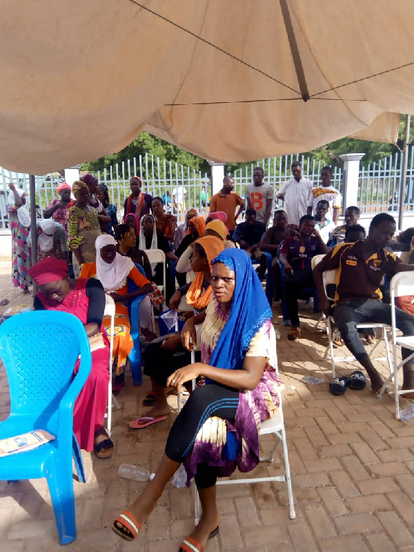 Some residents queue to register for the voter's ID