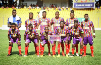 Accra Hearts of Oak team line up before a game | File photo