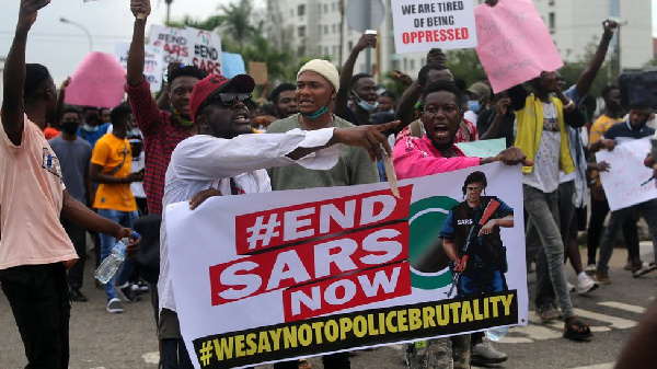 File Photo: Protesters at #EndSARS in Nigeria