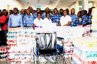 Doctors and Nurses at Korle Bu with members of the GPRTU