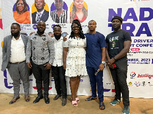 Samuel Whyte (third from left) with some guests at the conference in Accra