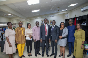 Education Minister, Dr.Yaw Osei Adutwum and some executives captured in a photo