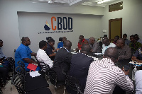 CEO of Chamber of Bulk Oil Distributors, Senyo Hosi in a meeting with the Malian delegation