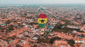 An aerial view of Takoradi