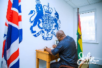 John Mahama signed a book of condolence in honour of the late Prince Philip