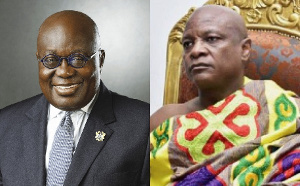 President Nana Addo Dankwa Akufo-Addo (left) and Togbe Afede XIV