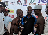 Felix Ajom and Abraham Osei Bonsu were involved in a heated weigh-in on Friday