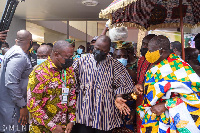 Lands Minister, Samuel A Jinapor with Otumfuo Osei Tutu at the event