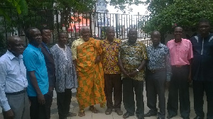 Group leaders of the Defenders of the Faith in a pose after the press conference