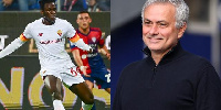 L-R striker, Felix Afena-Gyan; head coach, Jose Mourinho