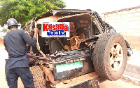 Mechanic caught dismantling a state registered Toyota Landcruiser V8 at Ashaiman