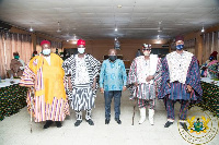 Akufo-Addo with the outgoing and incoming leadership of the Upper East Regional House of Chiefs