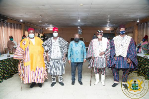 President Akufo Addo With The Outgoing And Incoming Leadership Of The Upper East Regional House Of C