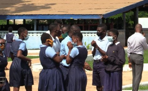 Some students of Armed Forces Senior High Technical School