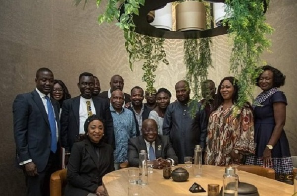 A photo of NPP Belgium branch executives with President Akufo-Addo