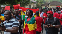 A file photo of students demonstrating