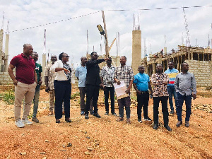 Rev. Ntim Fordjour was with the DCE for the area, Felicia Amissah during the inspection