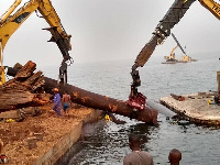 Some of the timber salvaged from the Volta Lake concession