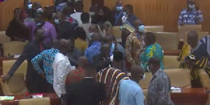 Majority members walking out of the Chamber