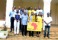 Some Shell retailers together with the Hon. Ashanti Regional Minister (middle)