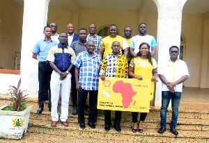 Some Shell retailers together with the Hon. Ashanti Regional Minister (middle)