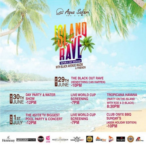 The 2018 'Island Rave' will kick off June, 29th to the July,1st