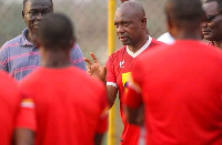 The legends took turns to motivate the squad after training