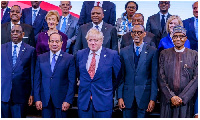 Some African leaders with Boris Johnson (middle down) at the summit