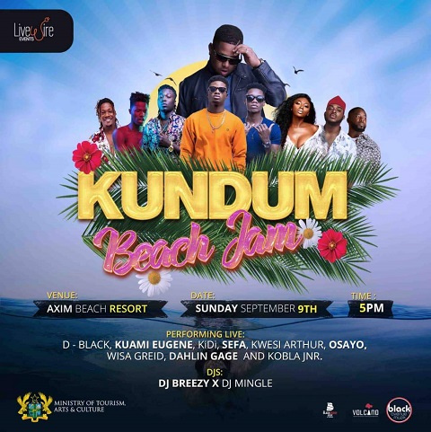 The Kundum Beach Jam is slated for Sunday, September 9 at the Axim Beach Resort