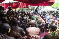 President Akufo-Addo paid a courtesy call on the Asantehene at the Manhyia Palace