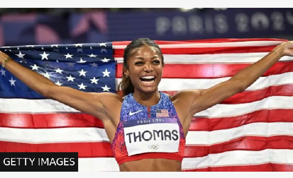 Gabby Thomas won three gold medals at the Paris Olympics