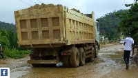 Trucks carry mineral ore.    File photo.