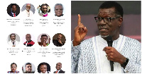 Updated Cathedral Board of Trustees (left) and General Overseer of ICGC, Dr. Mensa Otabil (right)