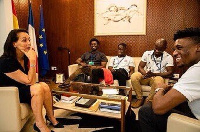 Kudus Mohammed, Kamaldeen Sulemana met Annie Sophie at France embassy in Ghana