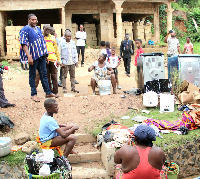 The Minister for Obuasi and some officials visited some affected communities