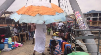 Some of the hawkers trading on the footbridge