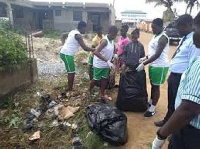 Pupils of Mama Jane International School embarking on a clean up exercise